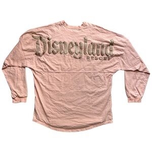 Disney Parks Classic Peach Pink Puff Print Spirit Jersey Long Sleeve Shirt M